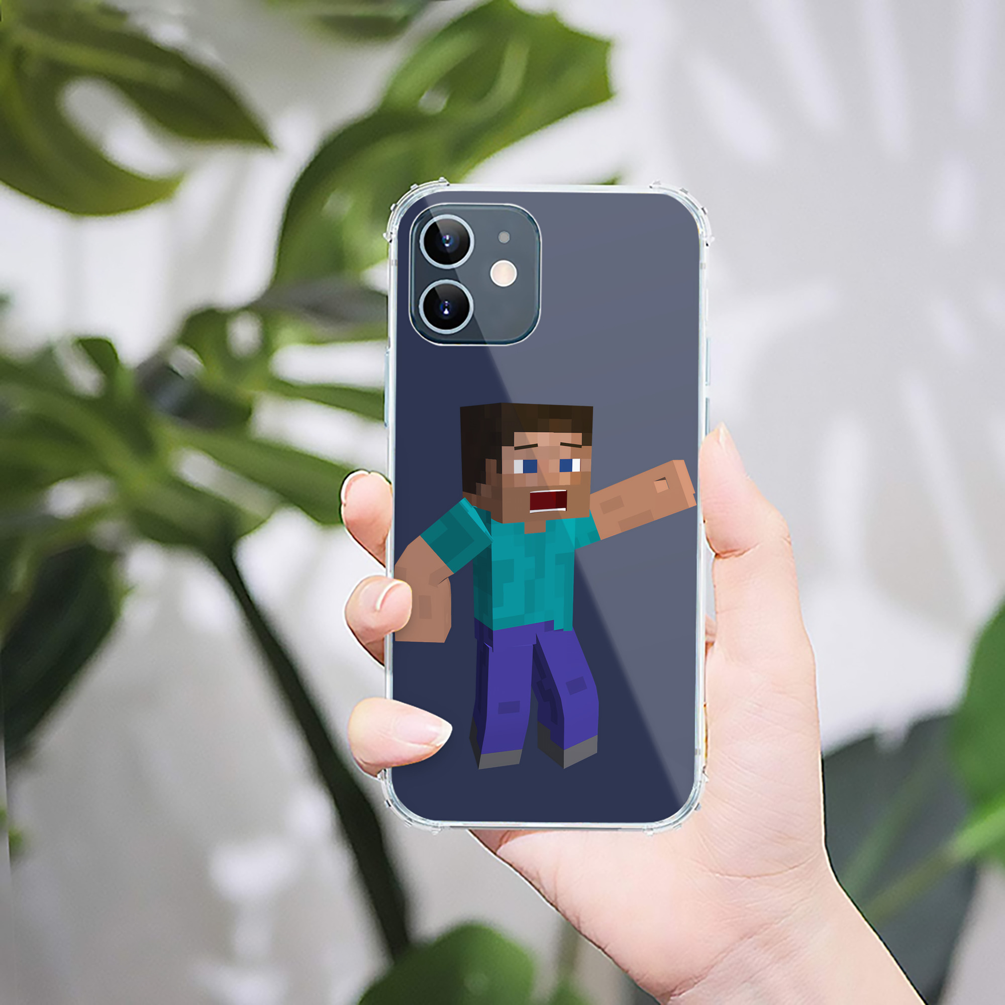 （画像用） マインクラフト ブロックの世界 Minecraft MC Block world 【iPhone 12シリーズ対応】透明スマホケース（クリアソフトケース）